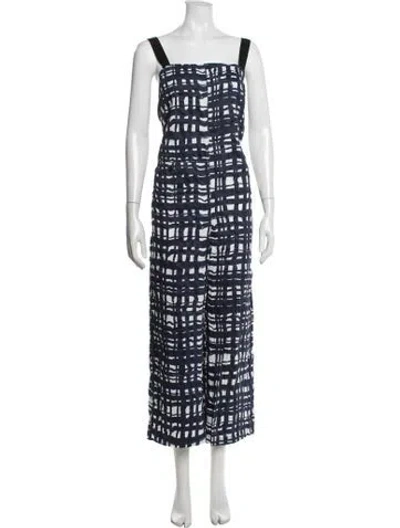 Pre-owned Rachel Comey Patterned Square Neckline Jumpsuit In Blue