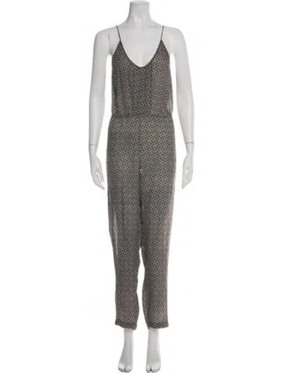 Pre-owned Rachel Comey Patterned V-neck Jumpsuit In Green