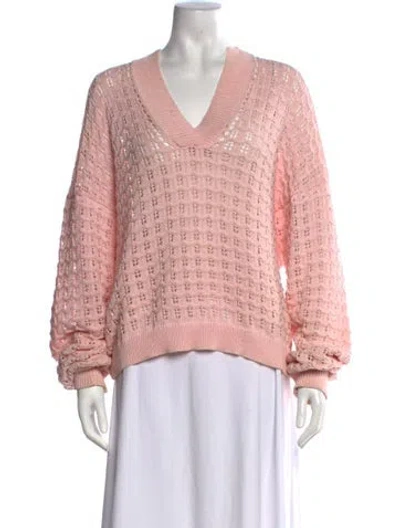 Pre-owned Rachel Comey Patterned V-neck Sweater In Pink