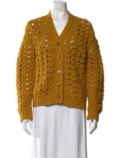 Pre-owned Rachel Comey Patterned V-neck Sweater In Yellow