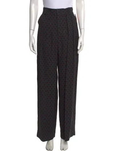 Pre-owned Rachel Comey Patterned Wide Leg Pants In Black