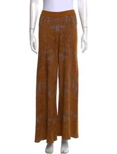 Pre-owned Rachel Comey Patterned Wide Leg Pants In Brown