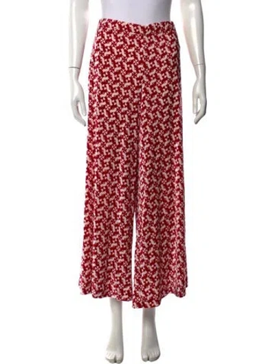 Pre-owned Rachel Comey Patterned Wide Leg Pants In Red