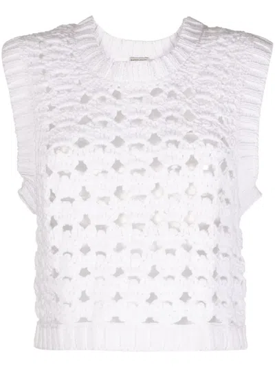 Rachel Comey Perforated-design Sleeveless Top In White