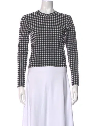 Pre-owned Rachel Comey Plaid Print Crew Neck Top In Black