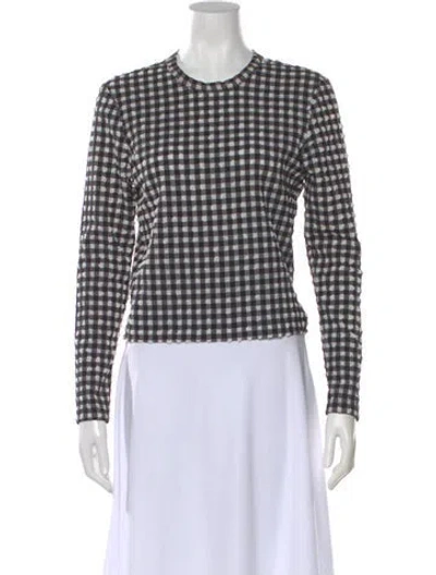 Pre-owned Rachel Comey Plaid Print Crew Neck Top In Black