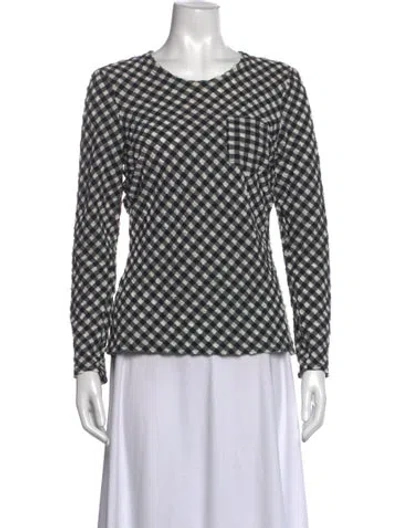Pre-owned Rachel Comey Plaid Print Crew Neck Top In Black