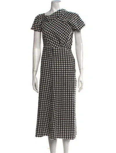 Pre-owned Rachel Comey Plaid Print Long Dress In Black/white