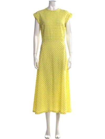 Pre-owned Rachel Comey Plaid Print Long Dress W/ Tags In Yellow