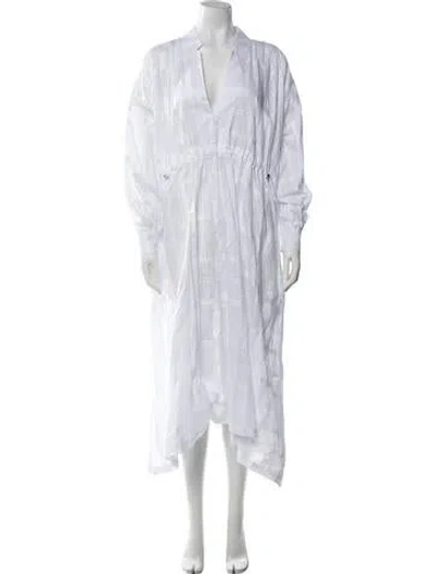 Pre-owned Rachel Comey Plaid Print Long Dress In White