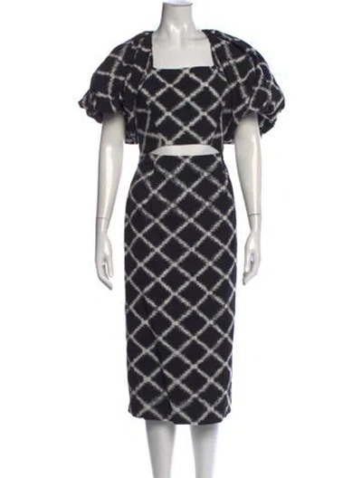 Pre-owned Rachel Comey Plaid Print Midi Length Dress In Black