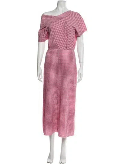 Pre-owned Rachel Comey Plaid Print Midi Length Dress In Pink