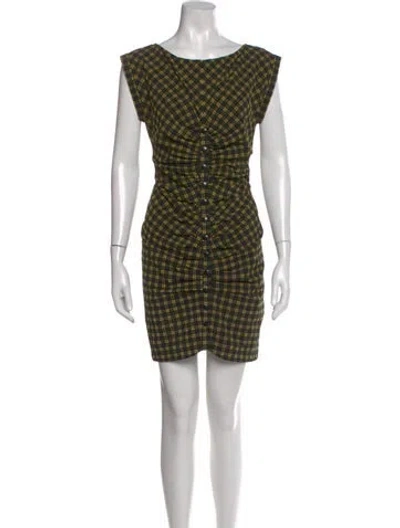 Pre-owned Rachel Comey Plaid Print Mini Dress In Black