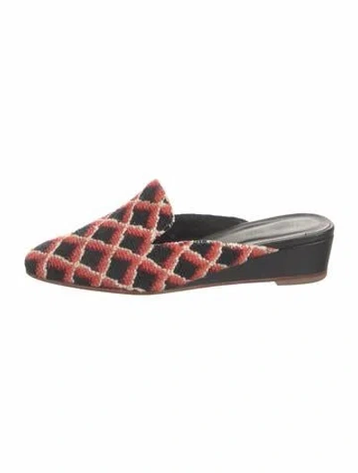 Pre-owned Rachel Comey Plaid Print Mules In Black