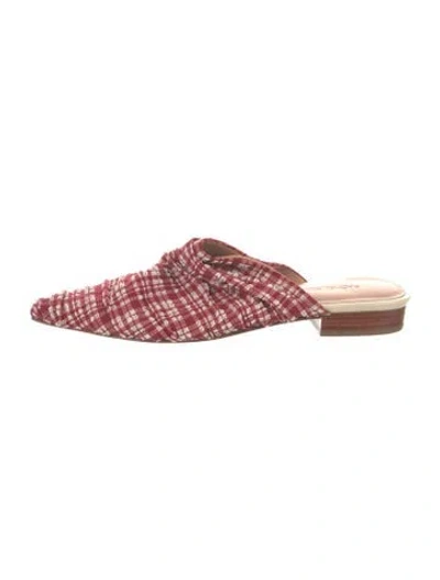 Pre-owned Rachel Comey Plaid Print Mules In Red