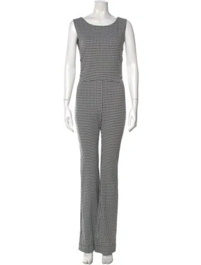 Pre-owned Rachel Comey Plaid Print Scoop Neck Jumpsuit In Black