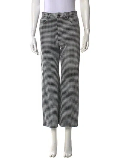 Pre-owned Rachel Comey Plaid Print Wide Leg Pants In Black