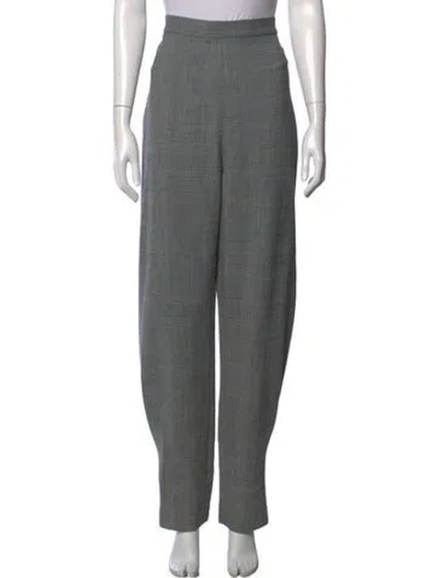 Pre-owned Rachel Comey Plaid Print Wide Leg Pants In Grey