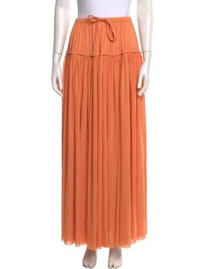 Pre-owned Rachel Comey Pleated Accents Long Skirt W/ Tags In Orange