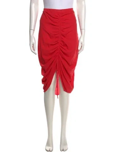 Pre-owned Rachel Comey Pleated Accents Midi Length Skirt W/ Tags In Red