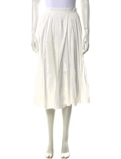 Pre-owned Rachel Comey Pleated Accents Midi Length Skirt In White