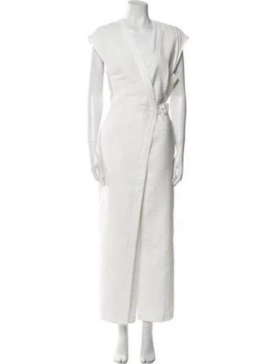 Pre-owned Rachel Comey Plunge Neckline Jumpsuit In White