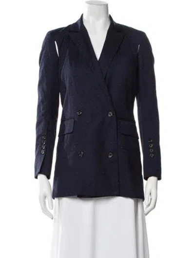 Pre-owned Rachel Comey Polka Dot Print Blazer In Blue