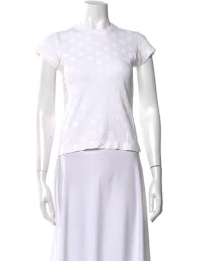 Pre-owned Rachel Comey Polka Dot Print Crew Neck T-shirt In White