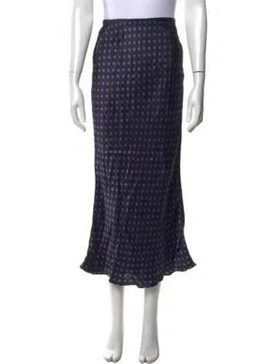 Pre-owned Rachel Comey Polka Dot Print Long Skirt In Blue
