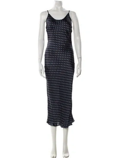Pre-owned Rachel Comey Polka Dot Print Midi Length Dress In Blue