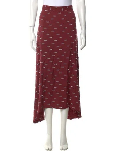 Pre-owned Rachel Comey Polka Dot Print Midi Length Skirt In Red