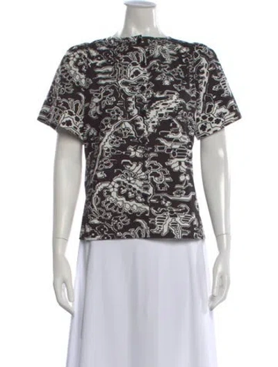 Pre-owned Rachel Comey Printed Crew Neck Top In Black