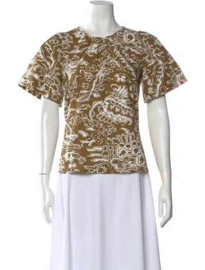 Pre-owned Rachel Comey Printed Crew Neck Top In Brown