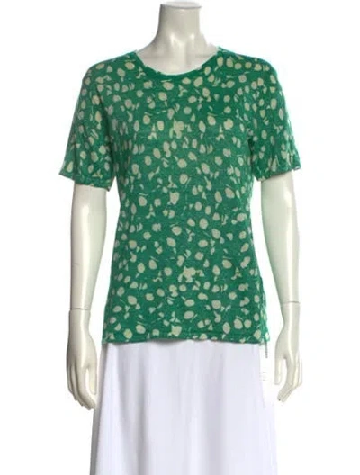 Pre-owned Rachel Comey Printed Crew Neck T-shirt In Green