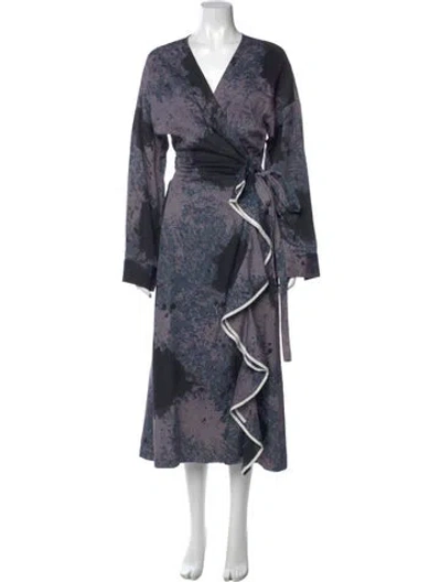 Pre-owned Rachel Comey Printed Long Dress In Purple