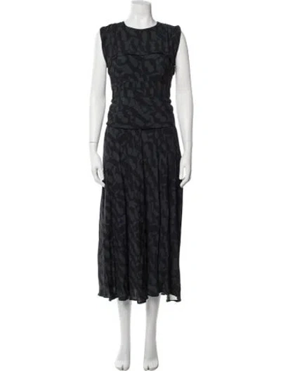 Pre-owned Rachel Comey Printed Long Dress W/ Tags In Black