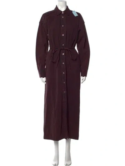 Pre-owned Rachel Comey Printed Long Dress W/ Tags In Burgundy