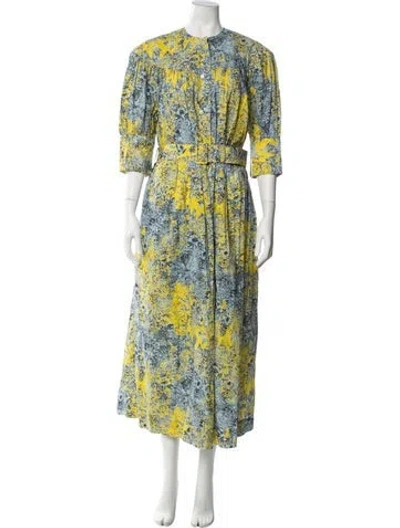 Pre-owned Rachel Comey Printed Long Dress In Yellow