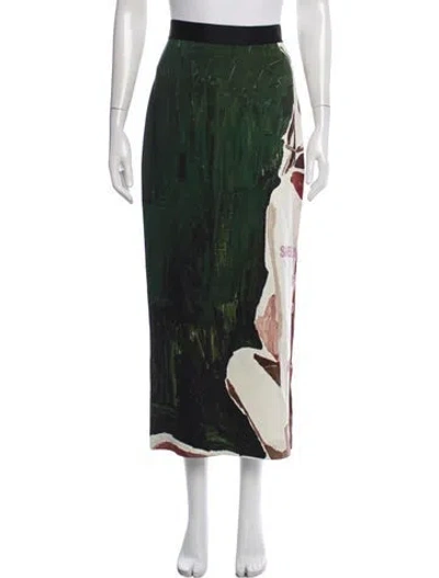 Pre-owned Rachel Comey Printed Long Skirt In Green
