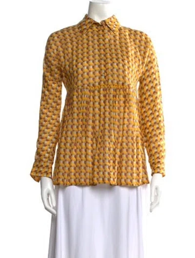 Pre-owned Rachel Comey Printed Long Sleeve Blouse In Multi
