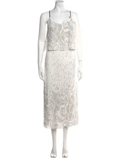 Pre-owned Rachel Comey Printed Midi Length Dress In White