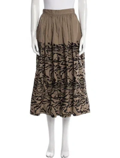 Pre-owned Rachel Comey Printed Midi Length Skirt In Brown