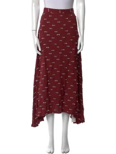 Pre-owned Rachel Comey Printed Midi Length Skirt In Red