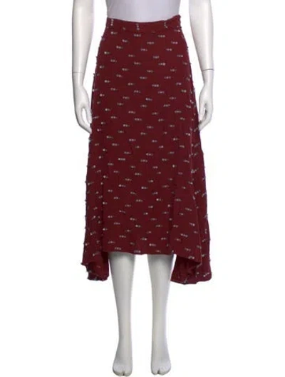 Pre-owned Rachel Comey Printed Midi Length Skirt In Red
