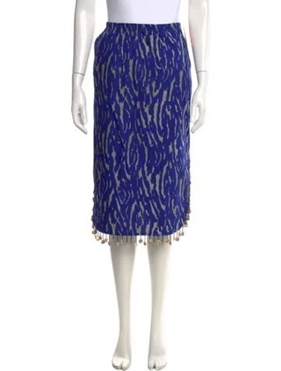 Pre-owned Rachel Comey Printed Midi Length Skirt W/ Tags In Blue