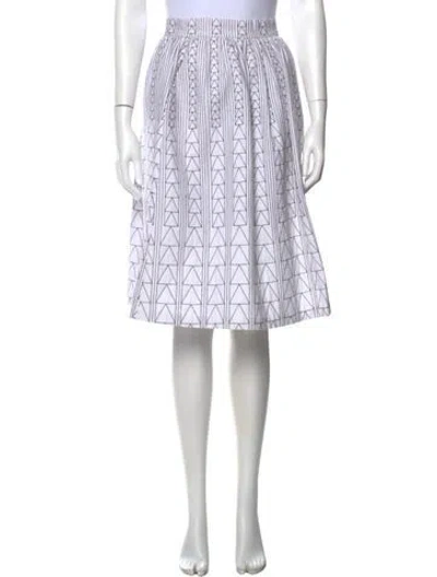 Pre-owned Rachel Comey Printed Midi Length Skirt W/ Tags In White