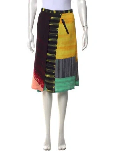 Pre-owned Rachel Comey Printed Midi Length Skirt In Yellow