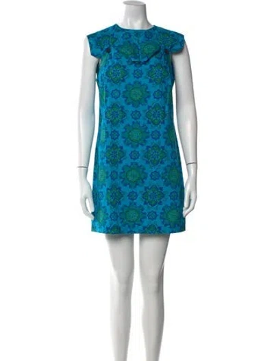Pre-owned Rachel Comey Printed Mini Dress In Blue