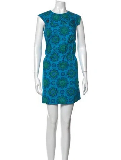 Pre-owned Rachel Comey Printed Mini Dress In Blue