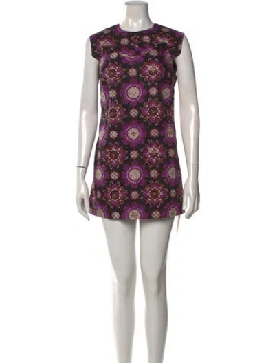Pre-owned Rachel Comey Printed Mini Dress In Purple